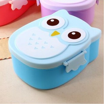 New Cartoon Owl Lunch Boxs Food Fruit Storage Container Portable Bento Box Safe Food Picnic Container Hot Lunchbox Children Gift
