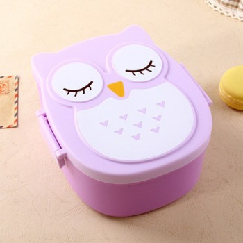 New Cartoon Owl Lunch Boxs Food Fruit Storage Container Portable Bento Box Safe Food Picnic Container Hot Lunchbox Children Gift