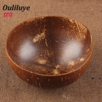 Natural Coconut Bowl Decoration Fruit Salad Noodle Rice Bowl Wooden Fruit Bowl Handicraft Decoration Creative Coconut Shell Bowl