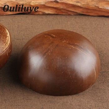 Natural Coconut Bowl Decoration Fruit Salad Noodle Rice Bowl Wooden Fruit Bowl Handicraft Decoration Creative Coconut Shell Bowl