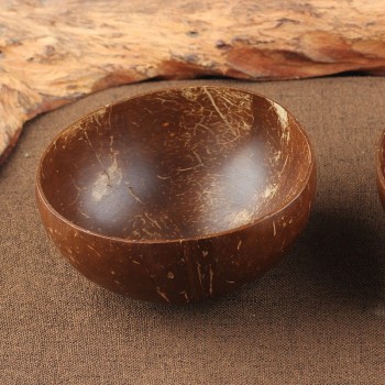 Natural Coconut Bowl Decoration Fruit Salad Noodle Rice Bowl Wooden Fruit Bowl Handicraft Decoration Creative Coconut Shell Bowl