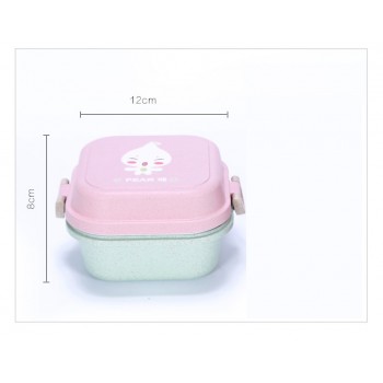 Portable Cartoon Lunch Box Food For Kids Double Layer Food Fruit Container Storage Box Picnic Plastic Bento Box Children Gift
