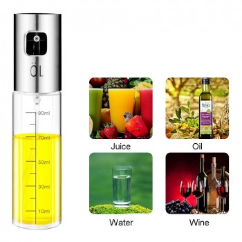 Glass Oil Dispenser Empty Bottle Stainless Steel Olive Oil Spray Barbecue Vinegar Sprayer Pot Storage Bottles Kitchen Tools S3