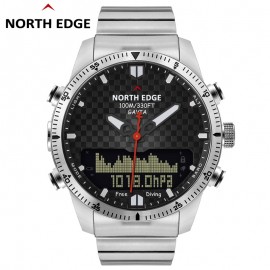 Men Dive Sports Digital watch Mens Watches Military Army Luxury Full Steel Business Waterproof 100m Altimeter Compass NORTH EDGE