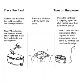 EU/CN Lunch Box Food Container Portable Electric Lunch Box Heating Food Warmer Heater Rice Container Dinnerware Set for Home Car