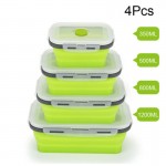 350-1200ML Silicone Foldable lunch Boxes Space Save Large Food Containers Set