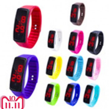 12 Colors New Fashion LED Sports Running Watch Date Rubber Bracelet Digital Wrist Watch Sports Watch Womens Mens Fitness Watch