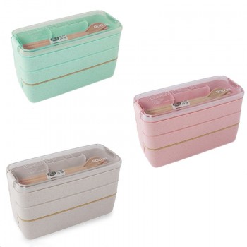 Hot Sales 900ml Portable 3 Layer Healthy Lunch Box Food Container Microwave Oven Lunch Bento Boxes Lunchbox