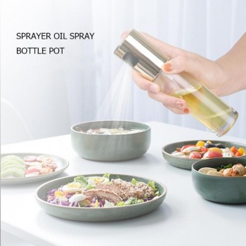 Kitchen Oil Spray Bottle Pump Glass Oil Pot Stainless Steel Olive Oil Sprayer Leak-proof Drops BBQ Oil Dispenser Cooking Tools