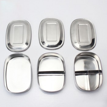 LanLan 304 Stainless Steel Square Lunch Box with Buckle Leak-Proof Food Container Bento Box