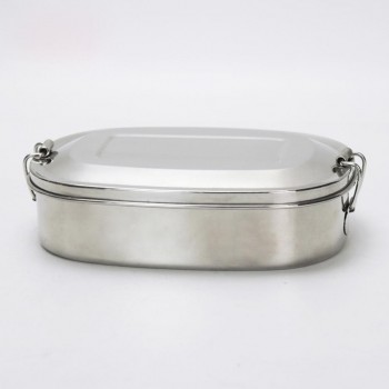LanLan 304 Stainless Steel Square Lunch Box with Buckle Leak-Proof Food Container Bento Box
