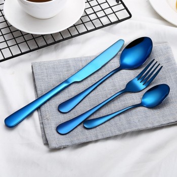 Creative 4PCS / Set Stainless Steel Color Western Steak Set Cutlery Western Tableware Cutlery Set Christmas Gifts