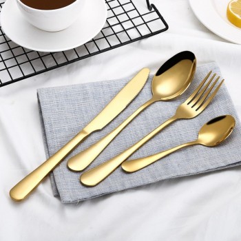 Creative 4PCS / Set Stainless Steel Color Western Steak Set Cutlery Western Tableware Cutlery Set Christmas Gifts