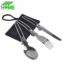 Foldable knife fork picnic dinner tableware set cutlery portable forks knives Outdoor Camping travel sets amp; kits with bags