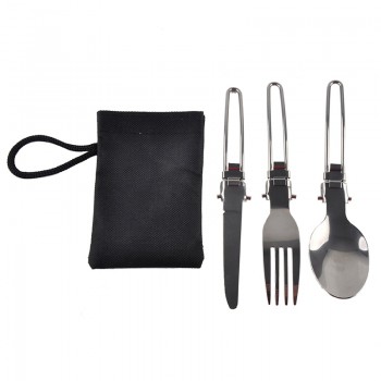 Foldable knife fork picnic dinner tableware set cutlery portable forks knives Outdoor Camping travel sets amp; kits with bags