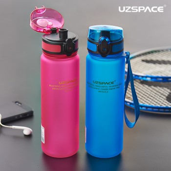Hot Sale Uzspace Protein Shaker Portable Motion My Tritan Water Bottle Bpa Free Plastic For Sports camping hiking 350/500/650ml
