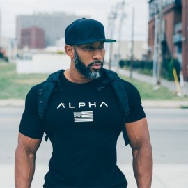 2018 Cotton Gym Shirt Sport T Shirt Men Short Sleeve Running Shirt Men Workout Training Tees Fitness Top Sport T-shirt Rashgard