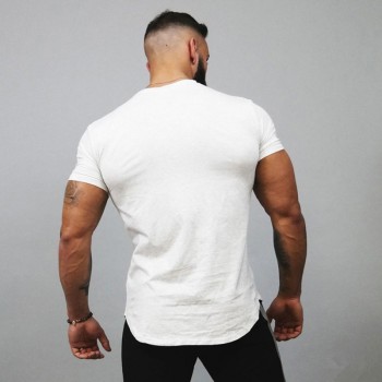 2018 Cotton Gym Shirt Sport T Shirt Men Short Sleeve Running Shirt Men Workout Training Tees Fitness Top Sport T-shirt Rashgard