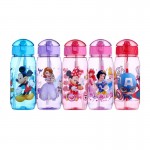 Eco-friendly Kids Drinking Cartoon Water Bottles BPA Free Plastic Straw Children Bottle Children Kettle Portable Sports Bottle