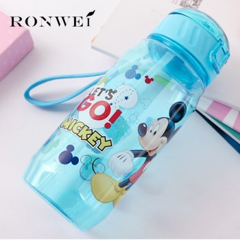 Eco-friendly Kids Drinking Cartoon Water Bottles BPA Free Plastic Straw Children Bottle Children Kettle Portable Sports Bottle
