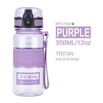 UZSPACE Water Bottles Fruit Tea Sport Portable LeakProof Shaker Tritan Plastic Drinkware 350ml/500ml/650ml BPA Free with Filter