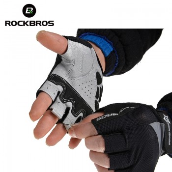 ROCKBROS Cycling Anti-slip Anti-sweat Men Women Half Finger Gloves Breathable Anti-shock Sports Gloves MTB Bike Bicycle Glove