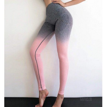 LANTECH Women Sports Gym Yoga Pants Compression Tights OMBRE Seamless Pants Stretchy High Waist Run Fitness Leggings Hip Push Up