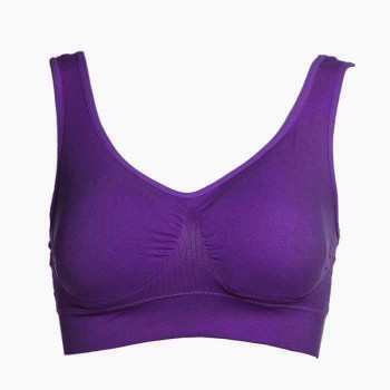 Sale 10 Colors Ladies Padded Push Up Sports Bra For Yoga Bra Fitness Daily Wear Wire Free Bra Seamless Solid Bra White Top XXL