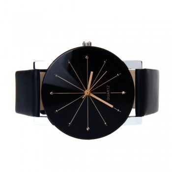 GEMIXI    Fashion And New   1PC Men Quartz Dial Clock Leather Wrist Watch Round Case Sep.27