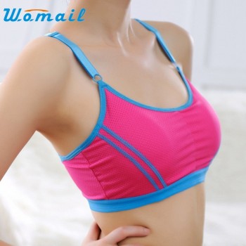 Women Padded Sport Bra Fitness Underwear Push Up Yoga Running Tops Girl Athletic Gym Adjustable Strap Bras Stretch Vest DEC29ZYP