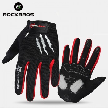 ROCKBROS Cycling Gloves Sponge Pad Long Finger Motorcycle Gloves For Bicycle Mountain Bike Glove Touch Screen MTB Gloves