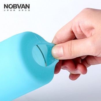 160/220/300/450ML HOT Large Collection Water Bottle Colorful Portable Glass Drinking With Cover Silicone Anti-Skid Sleeve Bottle