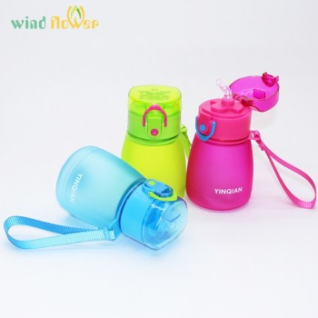 Wind flower 320ml Child Pipette Water Bottle With A Rope To Carry And Prevent Leakage Plastic Water Bottle
