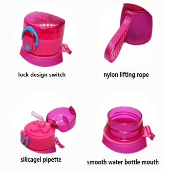 Wind flower 320ml Child Pipette Water Bottle With A Rope To Carry And Prevent Leakage Plastic Water Bottle