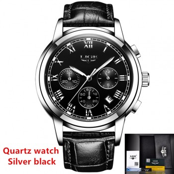 New Fashion LIGE Luxury Brand Watch Mens Automatic Mechanical Watch Men Sports Waterproof Leather Watches Relogio Masculino