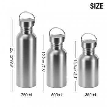 Leak-Proof Food Jar Flask Stainless Steel Water Bottle  Lid Sports For Travel Yoga Cycling Hiking Camping 350/500/750ml