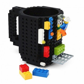 1Pc 12oz Build-On Brick Mug Type Building Blocks Coffee Cup DIY Block Puzzle Mug Portable Drinkware Drinking Mug 4 Colors