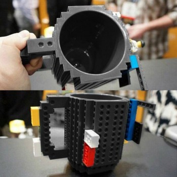 350ml Creative Milk Mug Coffee Cup Creative Build-on Brick Mug Cups Drinking Water Holder for LEGO Building Blocks Design