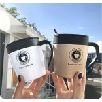 New 330ml Coffee Mug Vacuum Cup Thermos Stainless Steel Insulated Water Cups Tumbler With Handle Lid and Mixing Spoon Office