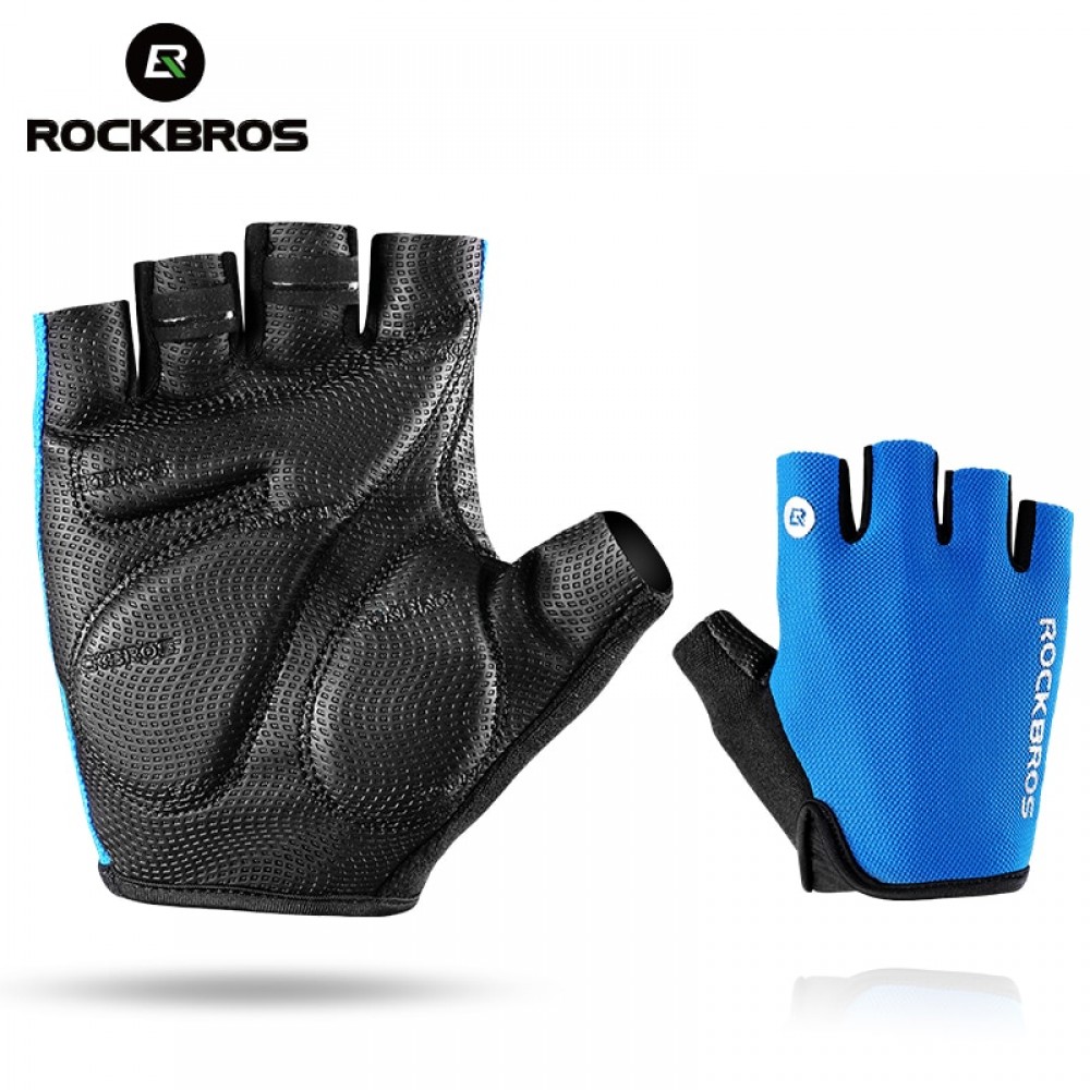 ROCKBROS Cycling Gloves Half Finger Bike Gloves Shockproof Breathable MTB Mountain Bicycle Gloves Men Sports Cycling Clothings