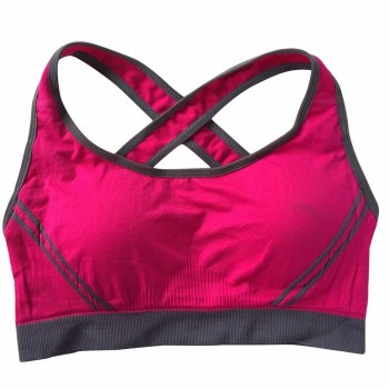 Woman Yoga Fitness Sports Bra Tank Shockproof Push Up Running Gym Racerback Wire Free Padded Underwear Vest Cropped Top