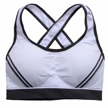 Woman Yoga Fitness Sports Bra Tank Shockproof Push Up Running Gym Racerback Wire Free Padded Underwear Vest Cropped Top
