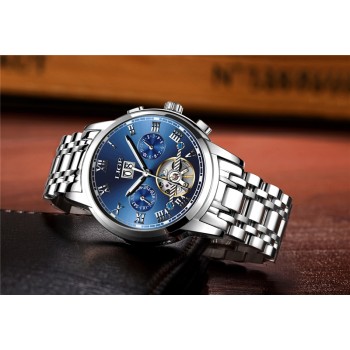 LIGE Mens Watches Top Luxury Brand Automatic Mechanical Watch Men Full Steel Business Waterproof Sport Watches Relogio Masculino