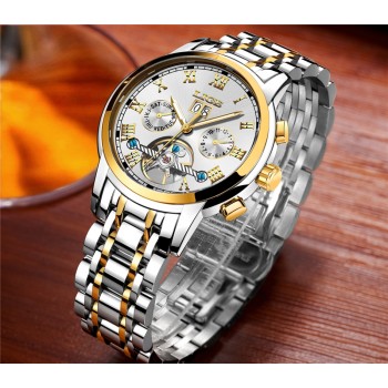 LIGE Mens Watches Top Luxury Brand Automatic Mechanical Watch Men Full Steel Business Waterproof Sport Watches Relogio Masculino