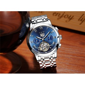 LIGE Mens Watches Top Luxury Brand Automatic Mechanical Watch Men Full Steel Business Waterproof Sport Watches Relogio Masculino