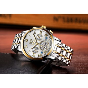 LIGE Mens Watches Top Luxury Brand Automatic Mechanical Watch Men Full Steel Business Waterproof Sport Watches Relogio Masculino