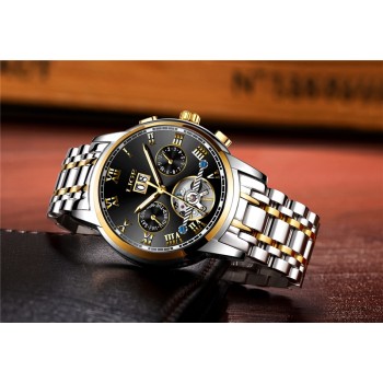 LIGE Mens Watches Top Luxury Brand Automatic Mechanical Watch Men Full Steel Business Waterproof Sport Watches Relogio Masculino