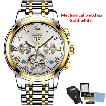 LIGE Mens Watches Top Luxury Brand Automatic Mechanical Watch Men Full Steel Business Waterproof Sport Watches Relogio Masculino