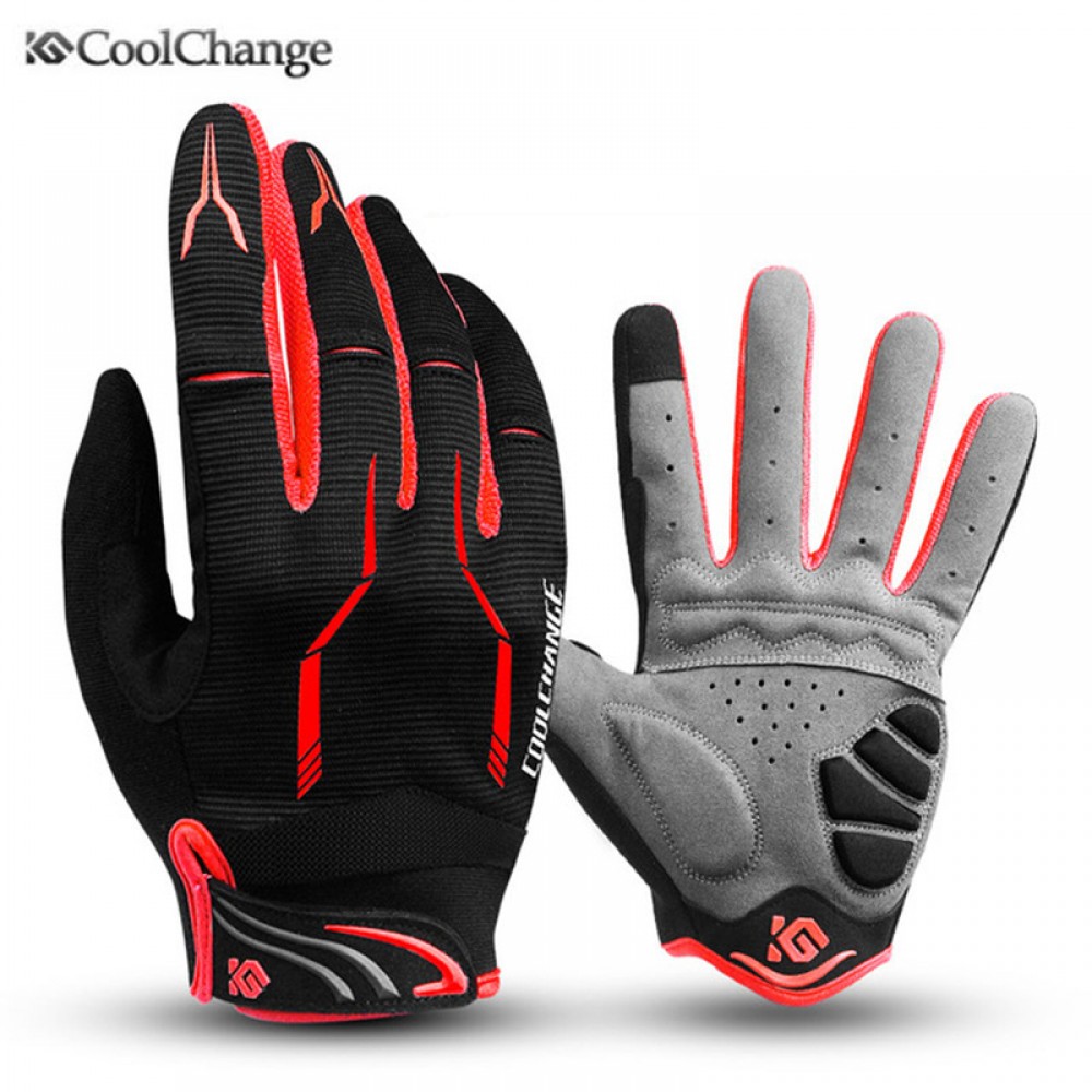 Coolchange Bike Glove Full Finger Black  Luva Bike Cycling Gloves Man Women Long Mountain Biking Gloves Motorcycle Gloves