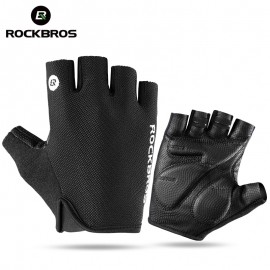ROCKBROS Bicycle Bike Half Fingger Gloves Shockproof Breathable Men Women Summer MTB Mountain Sports Gloves Cycling Clothings